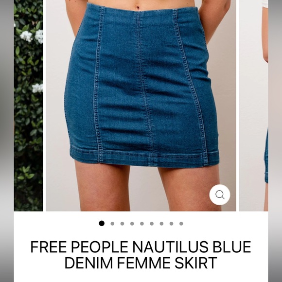 NWT FREE PEOPLE NAUTILUS BLUE DENIM FEMME SKIRT 8 - Picture 1 of 12